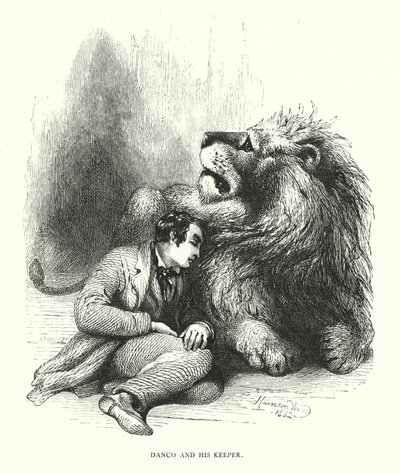 Lion and his Keeper by Harrison William Weir