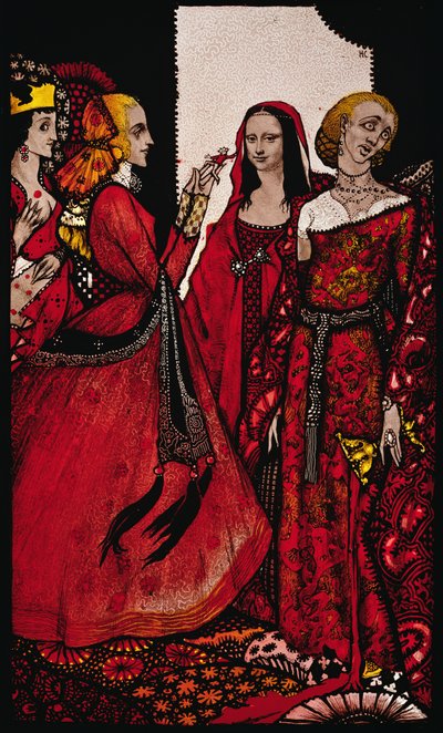 Queens whose finger once did stir men Illustration by Harry Clarke from 