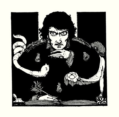 Title-page illustration for Tales of Mystery and Imagination by Edgar Allan Poe by Harry Clarke