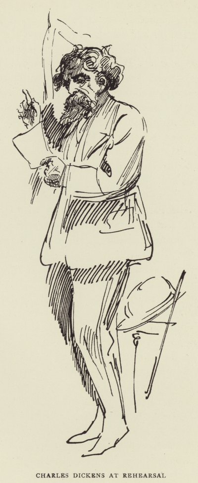Charles Dickens at Rehearsal by Harry Furniss