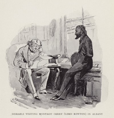 Disraeli visiting Montagu Corry (Lord Rowton) in Albany by Harry Furniss
