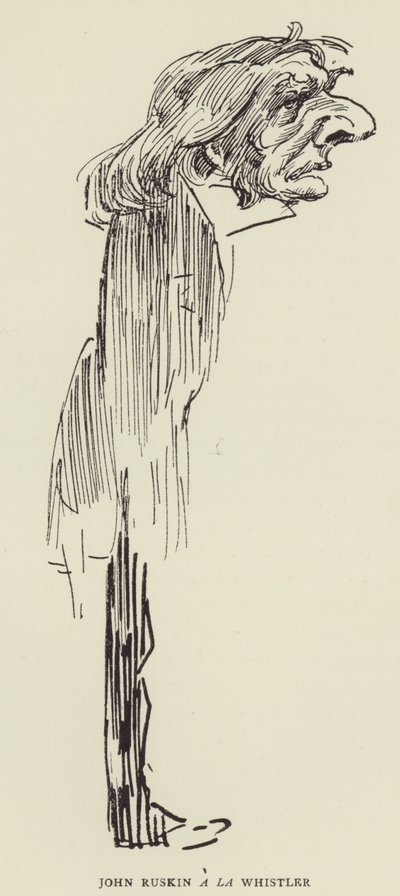 John Ruskin a la Whistler by Harry Furniss
