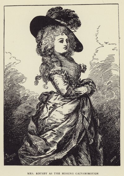 Mrs Rousby as the Missing Gainsborough by Harry Furniss