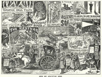 How We Advertise Now (engraving) by Harry Furniss