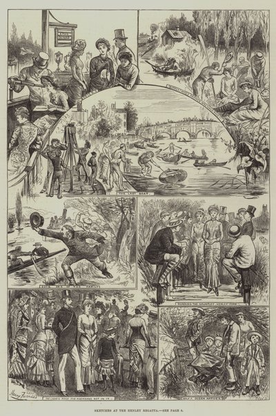 Sketches at the Henley Regatta by Harry Furniss