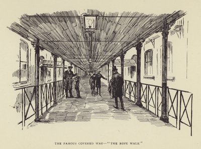 The famous covered way, The Rope Walk by Harry Furniss