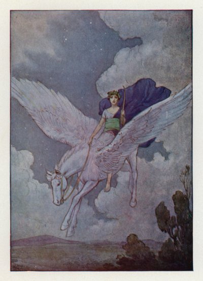 Bellerophon and his silver-winged horse by Harry George Theaker