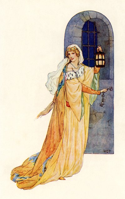 "Follow me!" said the maiden by Harry George Theaker