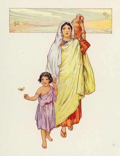 Hagar and Ishmael went forth into the wilderness by Harry George Theaker