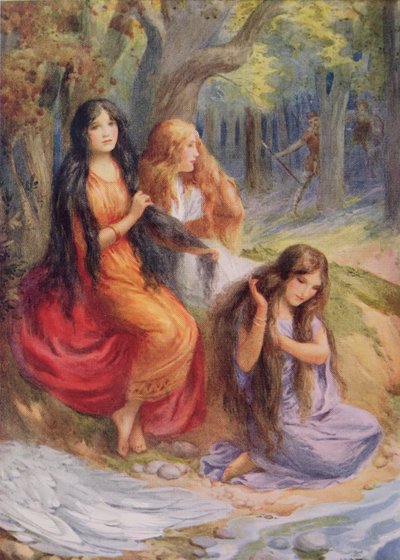 Hladgrun, Olrun and Alvit, illustration from 