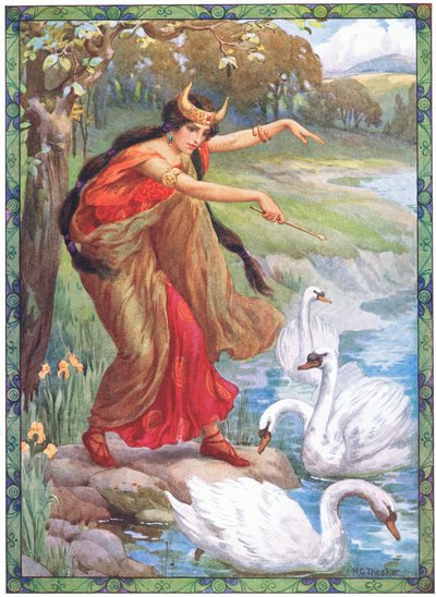 Instead of the four children what did she behold (from the Children of Lir) by Harry George Theaker