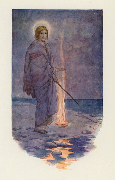 Jesus stood on the shore by Harry George Theaker