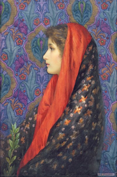 Lady with a shawl by Harry George Theaker