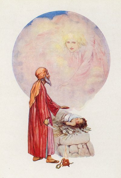 "Lay not thine hand upon the lad" by Harry George Theaker