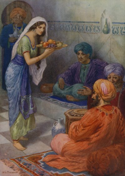 Morgiana waits on the guest by Harry George Theaker