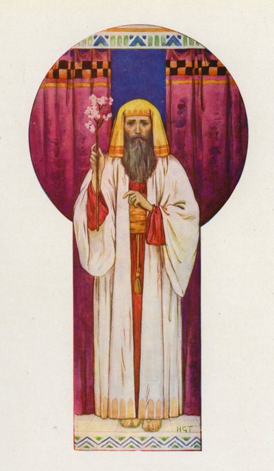 Moses held up the wands by Harry George Theaker