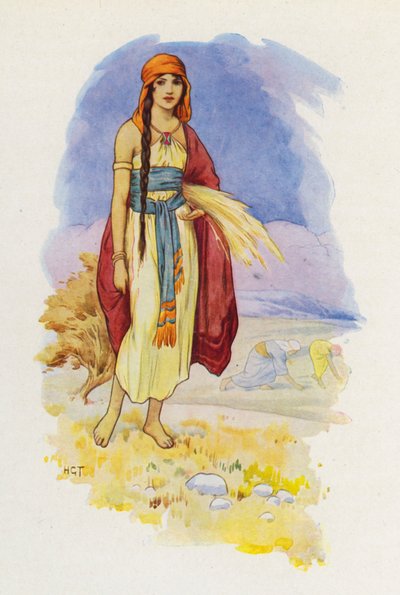 Ruth gleaning in the field by Harry George Theaker