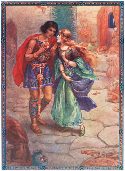 "Take me as your wife" (from Diarmud and Grania) by Harry George Theaker