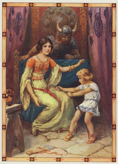 "The child showed signs of amazing strength", The Tyrant of the Isles by Harry George Theaker