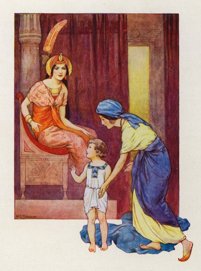 The mother of Moses took him to the Princess by Harry George Theaker