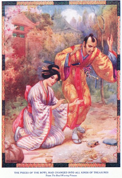 The pieces of the bowl had changed into all kinds of treasures (from the Bowl Wearing Princess) by Harry George Theaker