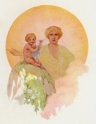 The wonderful baby struck the silver strings by Harry George Theaker