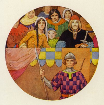 There was a brilliant gathering of knights and ladies up in the stand by Harry George Theaker