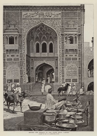 Before the Mosque of the Wazir Khan, Lahore by Harry Hamilton Johnston