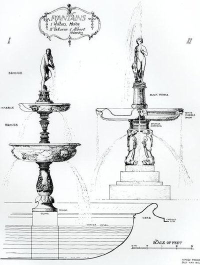 Fountains, Wilton House, Wiltshire and Victoria and Albert Museum, London by Harry Inigo Triggs