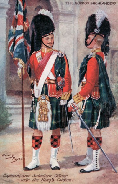 The Gordon Highlanders, Captain and Subaltern Officer, with the King