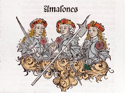 Amazons in Liber Chronicarum by Hartmann Schedel printed in Nuremberg in 1493 by Hartmann Schedel