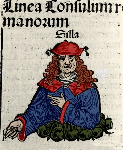 Representation of the Roman Politician Lucius Cornelius Sulla (138-68 BC) by Hartmann Schedel