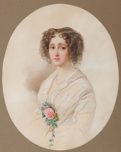 Portrait of Alexandra Mikhaylovna Chelishcheva 1816-1913, 1851 by Hau