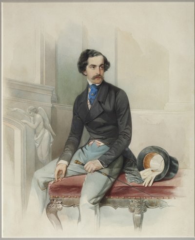 Portrait of Alexey Arkadyevich Stolypin Mongo, 1845 by Hau
