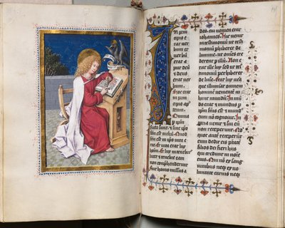 Gospel Book with Evangelist Portraits: Decorated Initial by Hausbuch Master