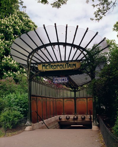 Entry to the Metro Porte Dauphine, Designed by Hector Guimard by Hector Guimard