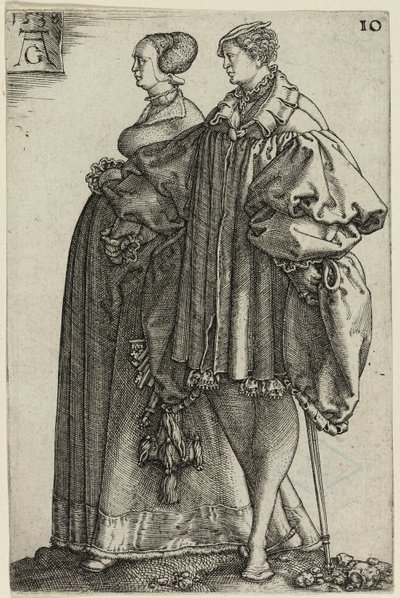 Dancing Couple, plate ten from The Large Wedding-Dancers by Heinrich Aldegrever