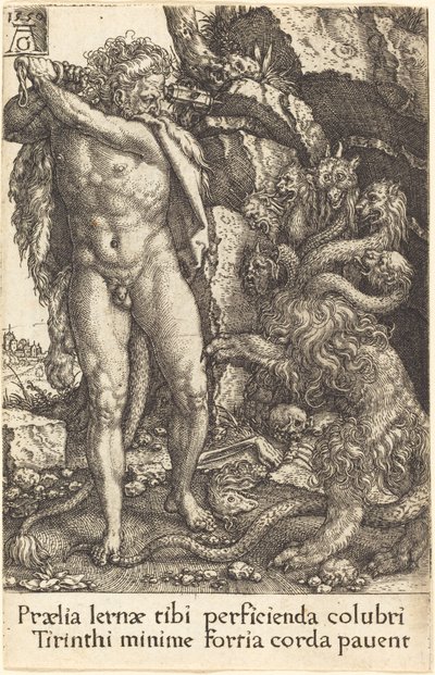 Hercules Fighting with the Hydra of Lernea, 1550 by Heinrich Aldegrever