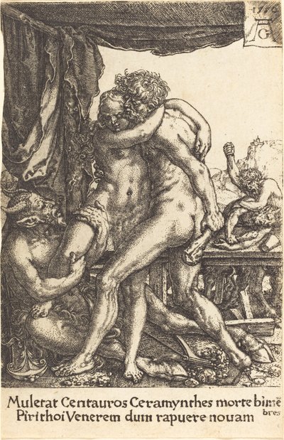 Hercules Preventing the Centaurs from the Rape of Hippodamia by Heinrich Aldegrever