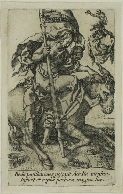 Idleness, from the Vices by Heinrich Aldegrever