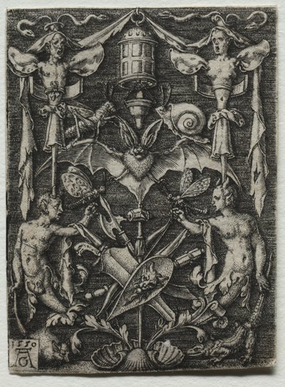 Ornament Design with a Bat in the Center, 1550 by Heinrich Aldegrever