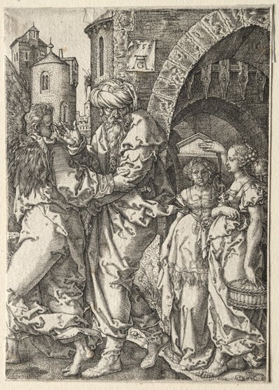The Story of Lot: Lot and His Family Fleeing Sodom by Heinrich Aldegrever
