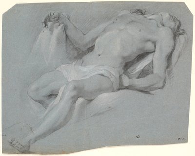 Lying Male Model; Study for Pietà? by Heinrich Dittmers