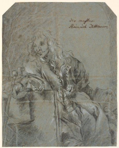 Self-Portrait? Seated, with Canvas and Palette, Outstretched Hand by Heinrich Dittmers