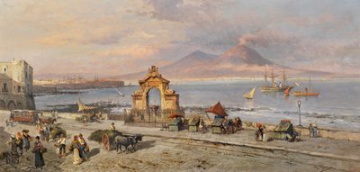 View of the Bay of Naples with Vesuvius by Heinrich Hiller