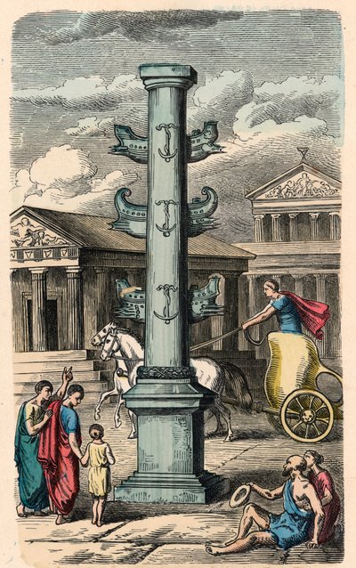 Ancient Rome: Forum Romanum, Column to commemorate a victory by Heinrich Leutemann