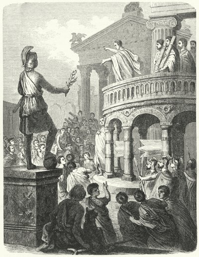 Cicero addressing the people of Rome from the Rostra by Heinrich Leutemann