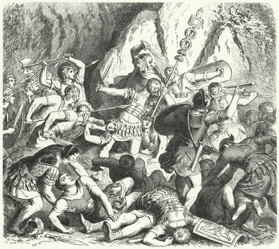 Downfall of the Roman gens Fabia at the Battle of the Cremera, 477 BC by Heinrich Leutemann