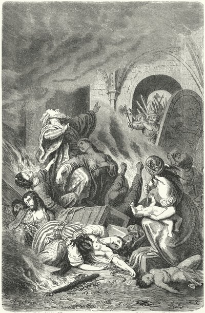 Massacre of the Jews of York by Heinrich Leutemann