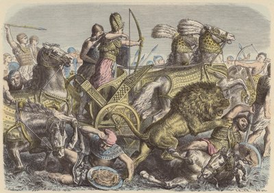 Rameses the Great of Egypt on the Battlefield by Heinrich Leutemann